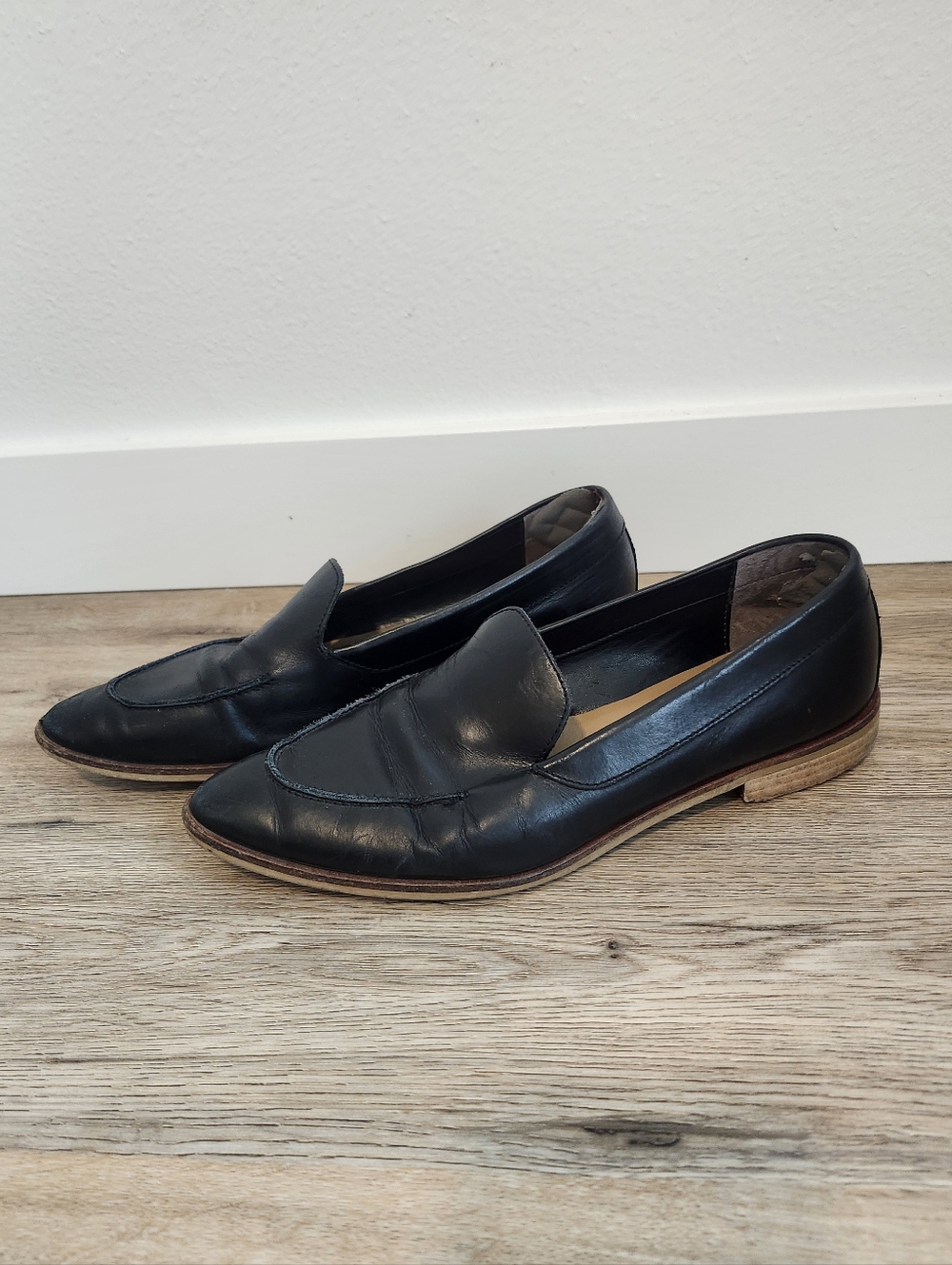 Everlane Black Italian Leather Loafers Size 9